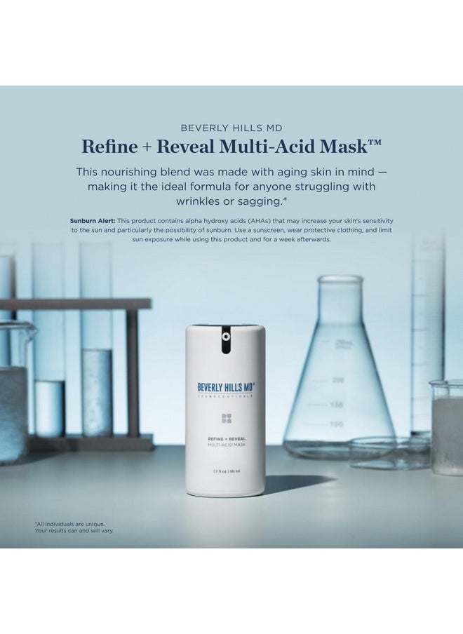 Refine + Reveal Multi-Acid Mask For Aging Skin, Anti-Wrinkle Exfoliating Formula For Smooth Skin- Target Dark Spots, Large Pores W/Glycolic, Lactic, Mandelic, Salicylic, Azelaic Acid