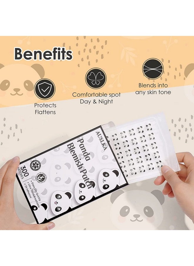 Panda Pimple Patches - 300 Patches, Hydrocolloid Spot Dots - Blemishes Patch - Facial Skin Care, For Zits, Blemishes, & Breakouts