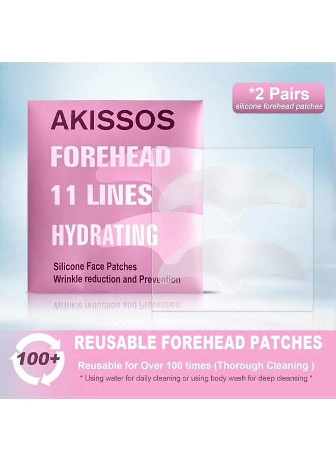 Forehead Wrinkle Patches Silicone Reusable Forehead Wrinkles Treatment - Overnight Face Tape For Wrinkle, Frown, 11 Lines Wrinkle Patches - Smoothing & Hydrating Non Invasive For Fine Lines