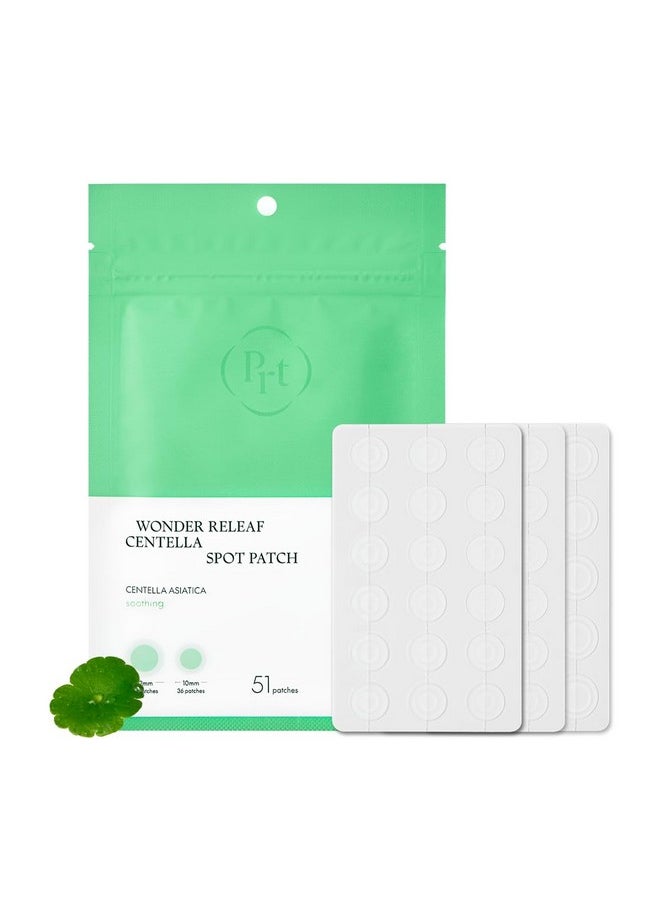 Seoul Wonder Releaf Centella Spot Patch, Korean Centella, For Sensitive Skin, Soothing, Pimple Patches For Face, Spot Stickers, K-Beauty, 51 Count