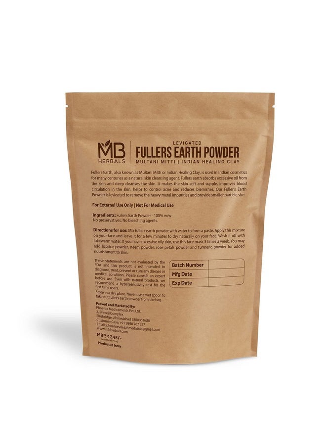 Fullers Earth Powder 8 Oz | 0.5 Lb | Fuller'S Earth Powder | Multani Mud Mitti | Indian Healing Clay | Bentonite Clay | 100% Pure No Added Fragrance | Natural Face Pack