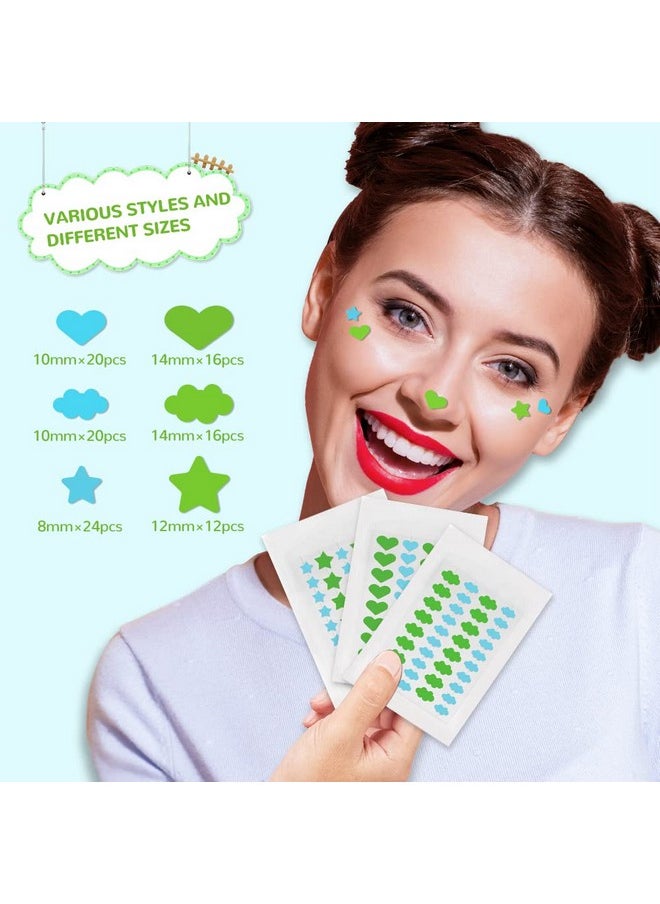 Pimple Patches Hydrocolloid Acne Stickers With Tea Tree Oil + Salicylic Acid, Cover Dot For Acne Blemish, Draw Out Oil & Impurities, 108 Dots, 12Mm & 8Mm