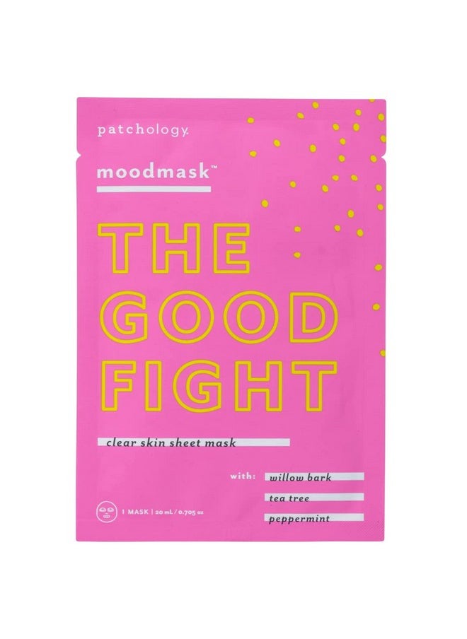 Moodmask The Good Fight Facial Sheet Mask - Men And Women Face Masks Skincare Sheet For Moisturizing, Hydrating, And Clear Skin - Best Face Sheets Moisturizer (1 Count)