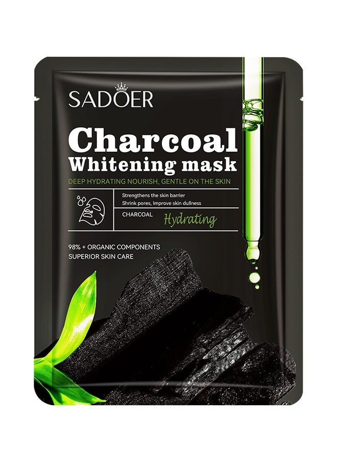 20Pcs Bamboo Charcoal Mask Whitening and Moisturizing Brightening Hydrating Mask Facial Cleansing Brightening Skin Tone