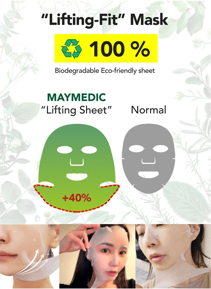 Korean Face Sheet Mask with Collagen (10 pcs) – Lifting Effect Skincare for Women & Men, Suitable for All Skin Types