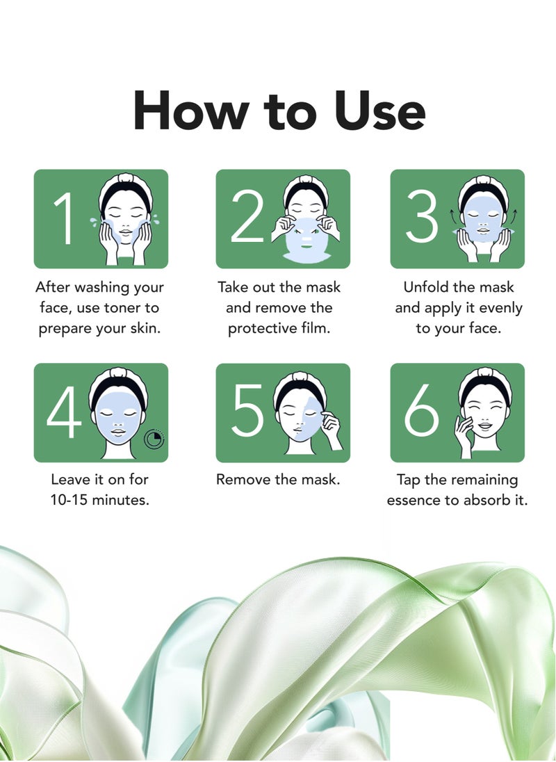 Korean Face Sheet Mask with Collagen (10 pcs) – Lifting Effect Skincare for Women & Men, Suitable for All Skin Types