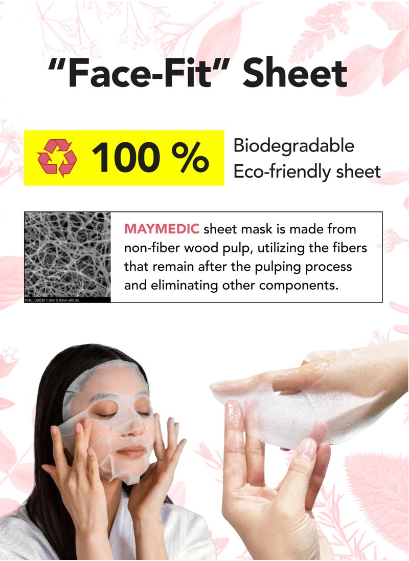 Korean Face Sheet Mask with Collagen (10 pcs) – Firming Natural Skincare for Women & Men, Ideal for All Skin Types