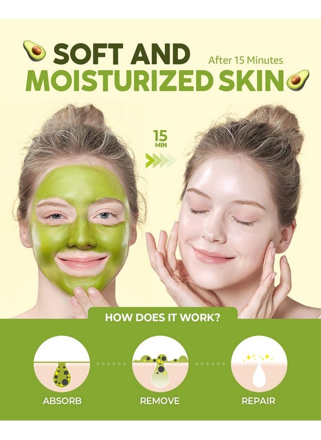 Moisturizing Avocado Clay Mask - Deep Pore Cleansing Detox Clay Mask With Bentonite, Kaolin Clay And Avocado - Vegan Clay Mask For Face And Body - (125Ml/4.23 Oz)