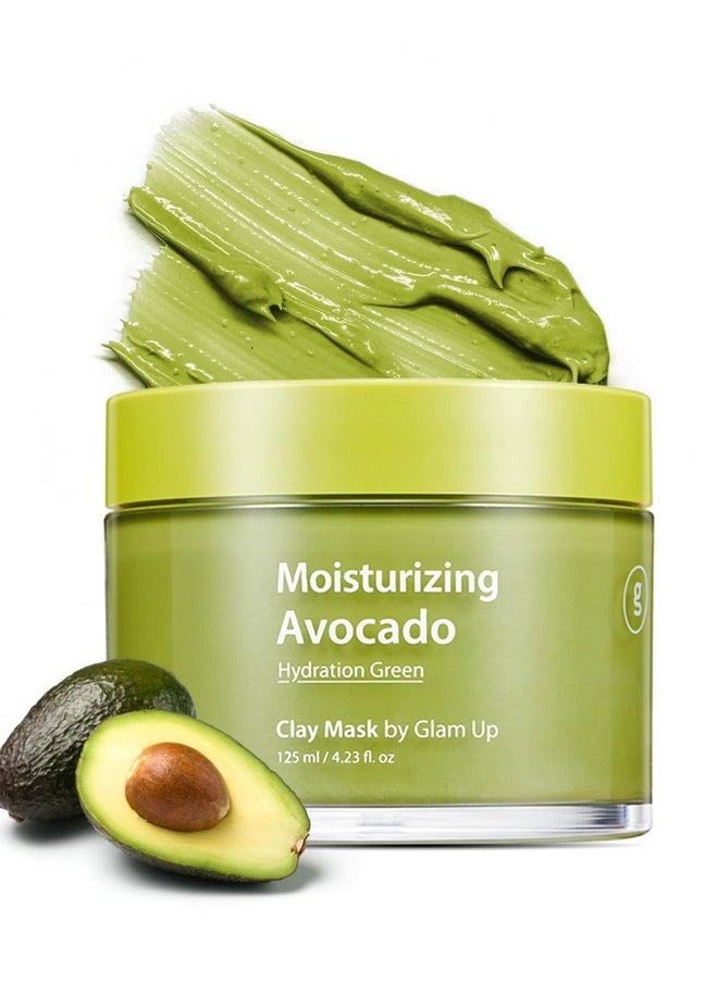 Moisturizing Avocado Clay Mask - Deep Pore Cleansing Detox Clay Mask With Bentonite, Kaolin Clay And Avocado - Vegan Clay Mask For Face And Body - (125Ml/4.23 Oz)