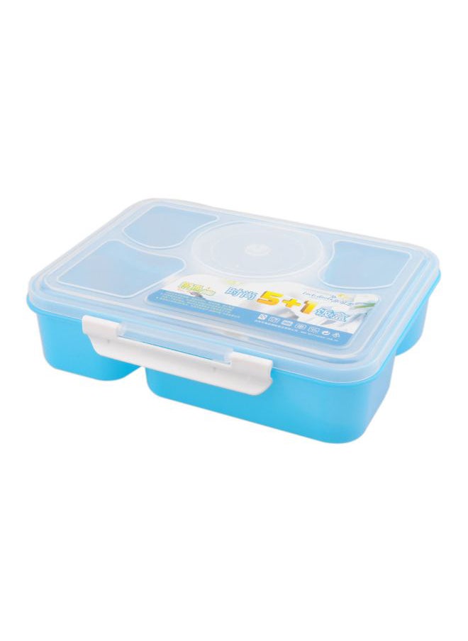 5-Slot Plastic Lunch Box Blue 22.5x16.5x6centimeter