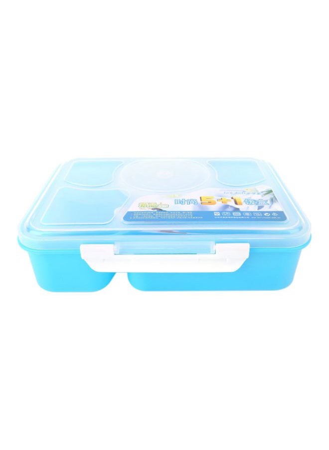 5-Slot Plastic Lunch Box Blue 22.5x16.5x6centimeter