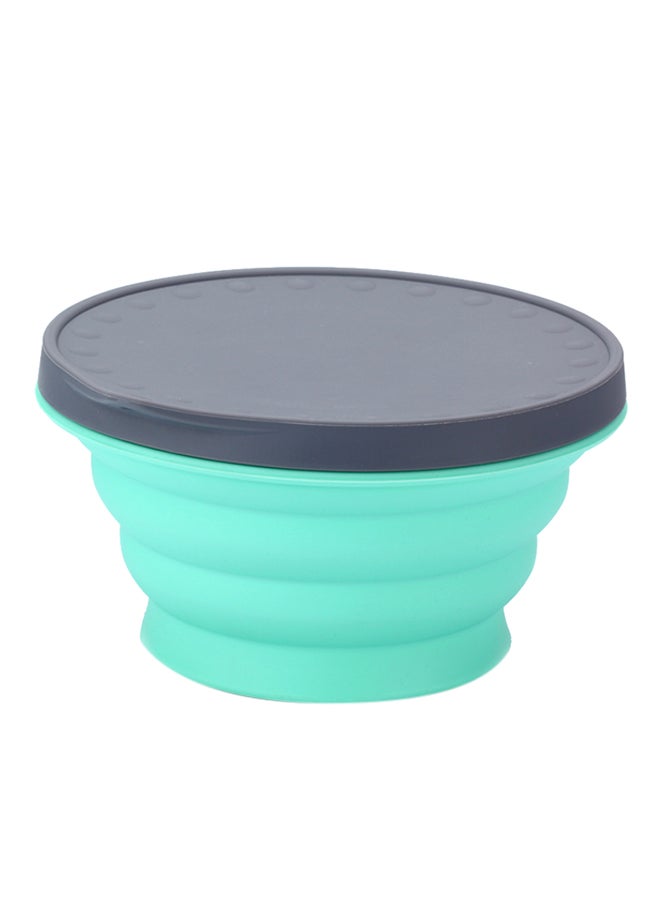 Collapsible Silicone Bowl  Lunch Box With Lid Light Green 270ml