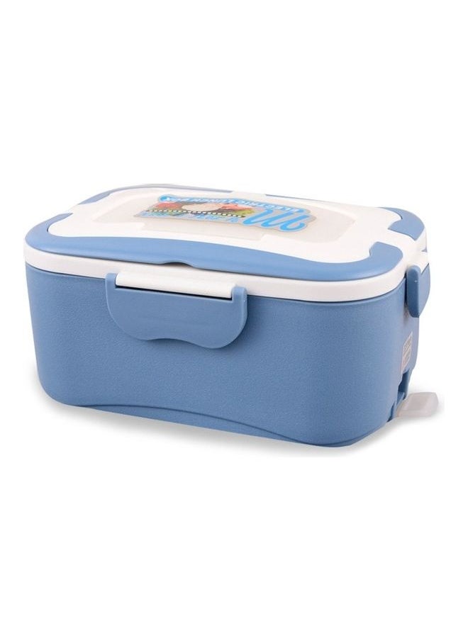 2-Piece Electric Heating Lunch Box Set Blue/White