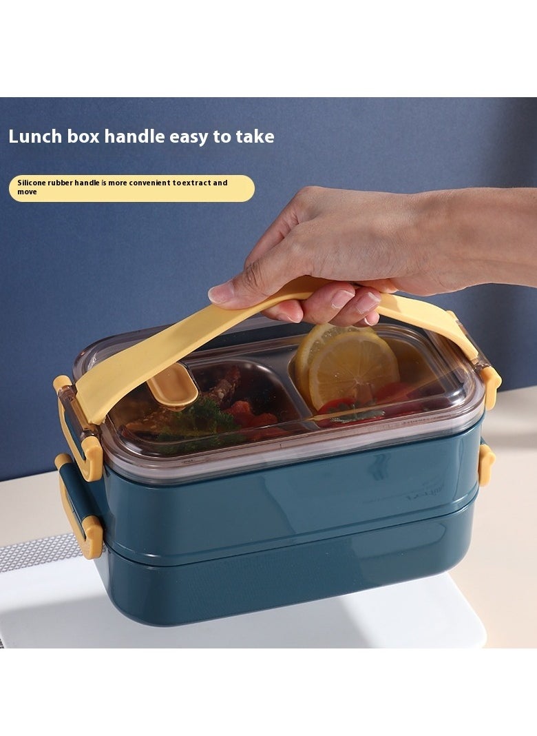 304 stainless steel insulated lunch box, portable lunch box outdoor double-decker Bento Box