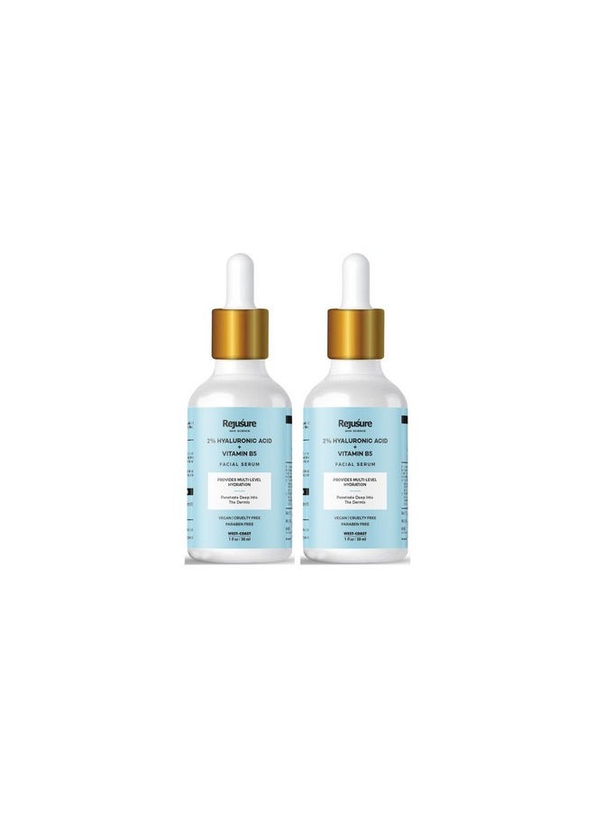 2% Hyaluronic Acid + Vitamin B5 Facial Serum Provides Multilevel Hydration For Women & Men With Dry & Normal Skin 30Ml (Pack Of 2)