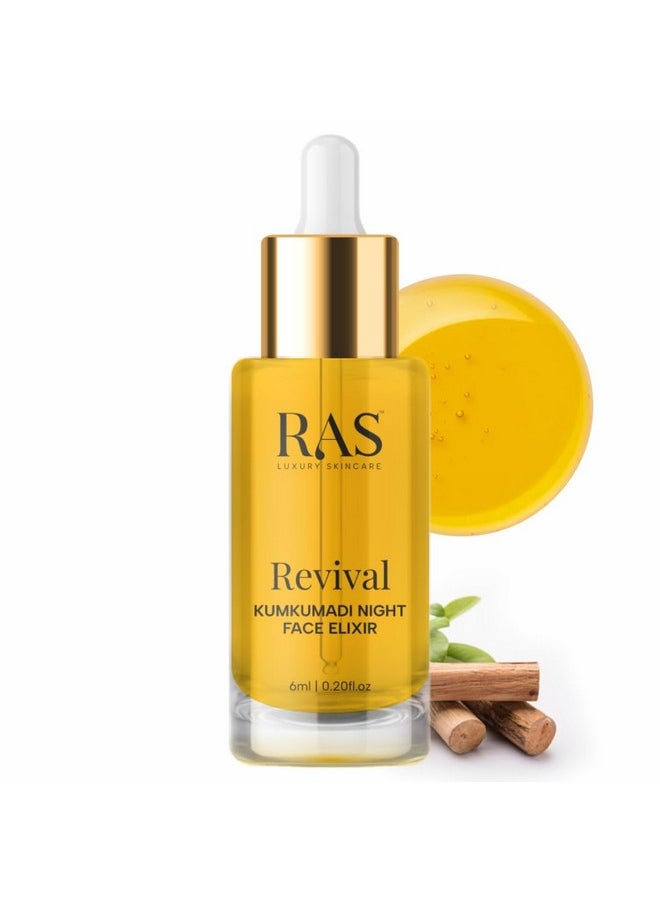 Revival Kumkumadi Night Face Elixir; Enriched With Saffron ; Reduces Signs Of Ageing, Wrinkles, And Fine Lines, Hydrates Skin (6 Ml)