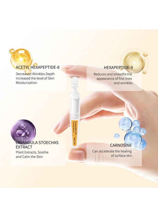 Anti-Aging Serum With Acetyl Hexapeptide-8, Hexapeptide-9，Carnosine - Moisturizing, Hydrating And Antioxidant For Fine Lines, 30 Pcs/Box Soft Ampoules