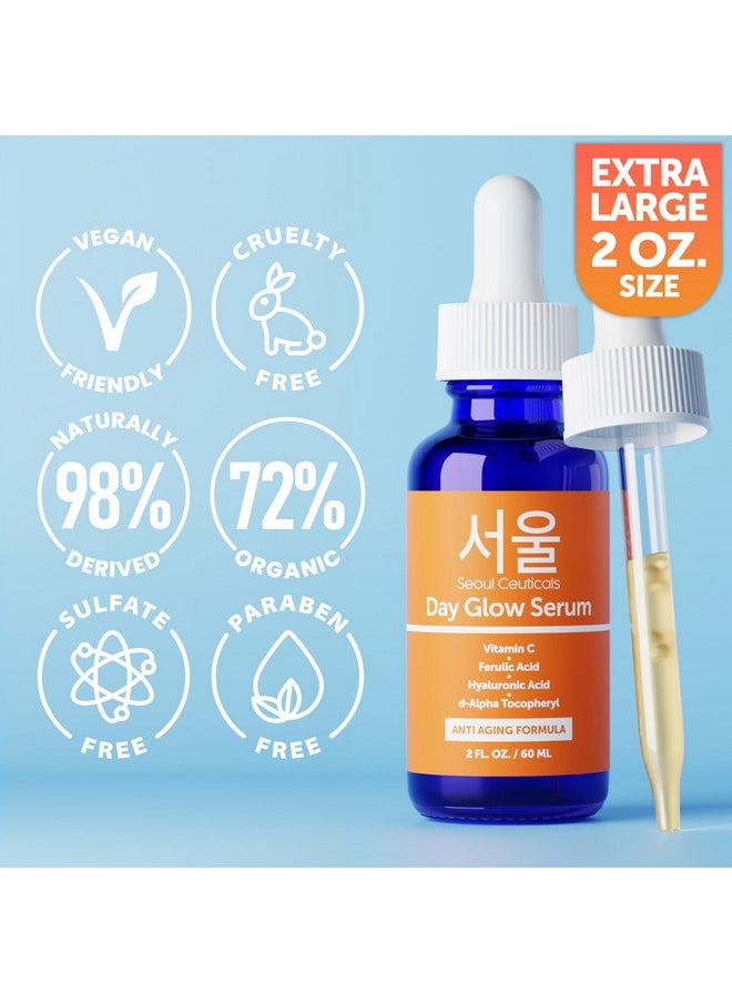 Large 2Oz Korean 20% Vitamin C Hyaluronic Acid Serum + Ce Ferulic Acid - Potent Anti Aging, Anti Wrinkle K Beauty