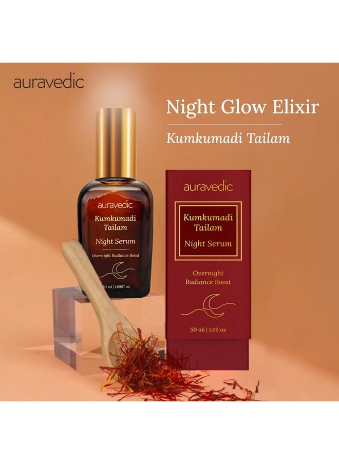 Kumkumadi Tailam Night Serum For Glowing Skin 50Ml Kumkumadi Oil Anti Aging Serum Face Serum For Glowing Skin Kumkumadi Night Serum For Face Overnight Radiance Boost