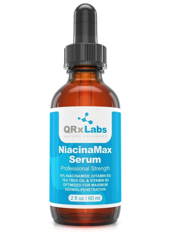 Niacinamax Serum With 10% Niacinamide (Vitamin B3), Tea Tree Oil, Calendula Extract, Allantoin And Vit. B5 & E - Enhanced Dermal Penetration - Shrinks Pores & Reduces Blemishes On Skin - 2 Oz / 60 Ml