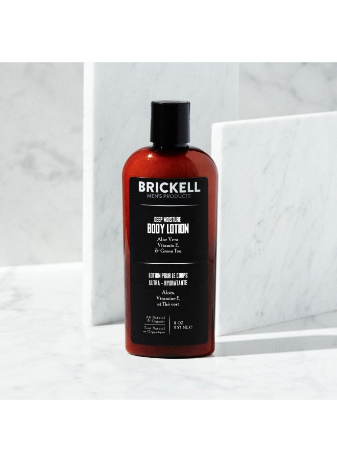 Brickell Men'S Deep Moisture Body Lotion For Men, Natural and Organic Protects and Hydrates Dry Skin, 8 Ounce, Unscented