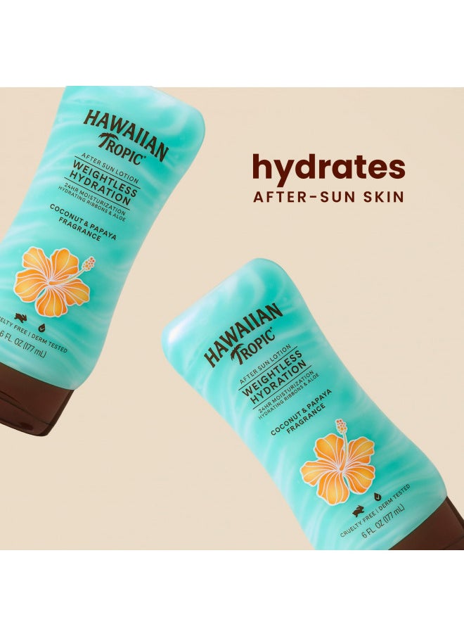 Hawaiian Tropic Weightless Hydration After Sun Lotion With Aloe, 6Oz Twin Pack | Hawaiian Tropic Lotion, Moisturizing Lotion, After Sun Care, After Sun Moisturizer, 6Oz Each Twin Pack