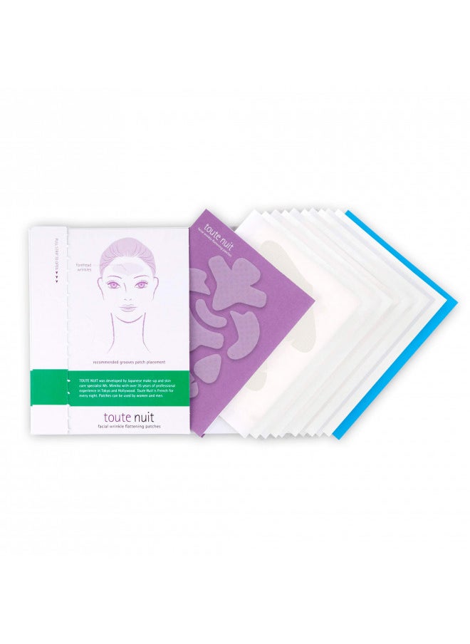 Toute Nuit Facial Wrinkle Flattening Patches, Grooves - UNISEX Extra Wide Forehead Coverage Anti-Wrinkle Patches, Face Tape - 20 Patches