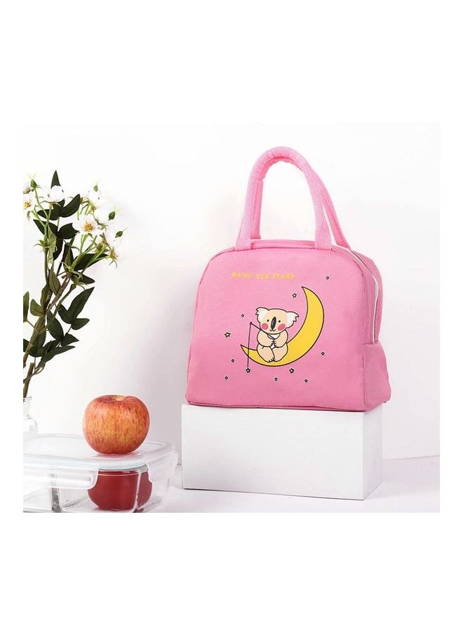 Moon Koala Pattern Insulated Lunch Bag Pink 20.5x18x15cm