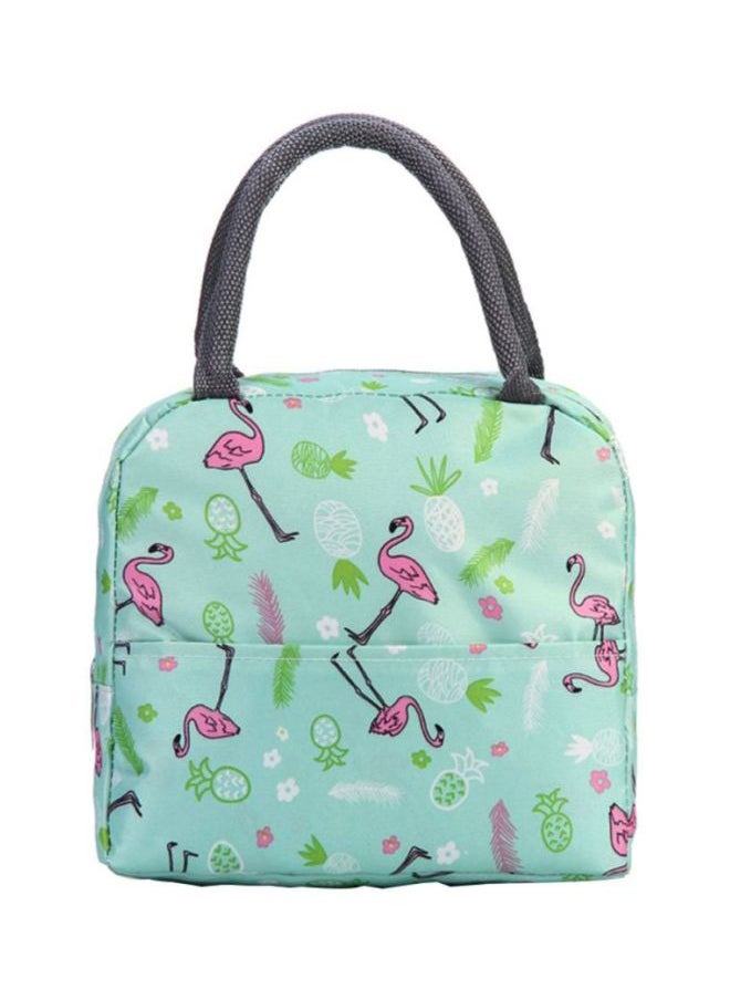 Printed Heat Preservation Lunch Bag Green/Grey/Pink 21x20x11cm