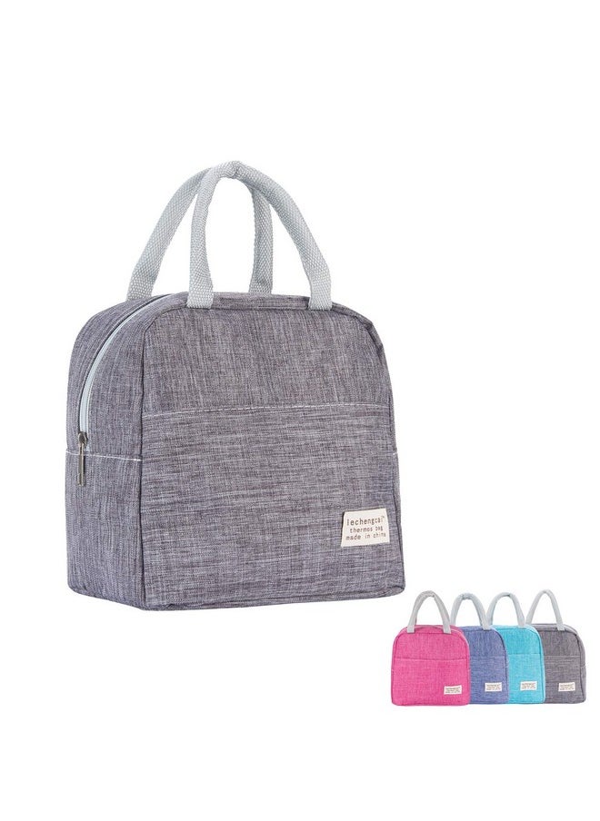 Small Lunch Bags For Women And Men Kids Insulated Cooler Lunch Tote Bag Reusable Lunch Box Kids For Back To School, Work, Office(Grey)