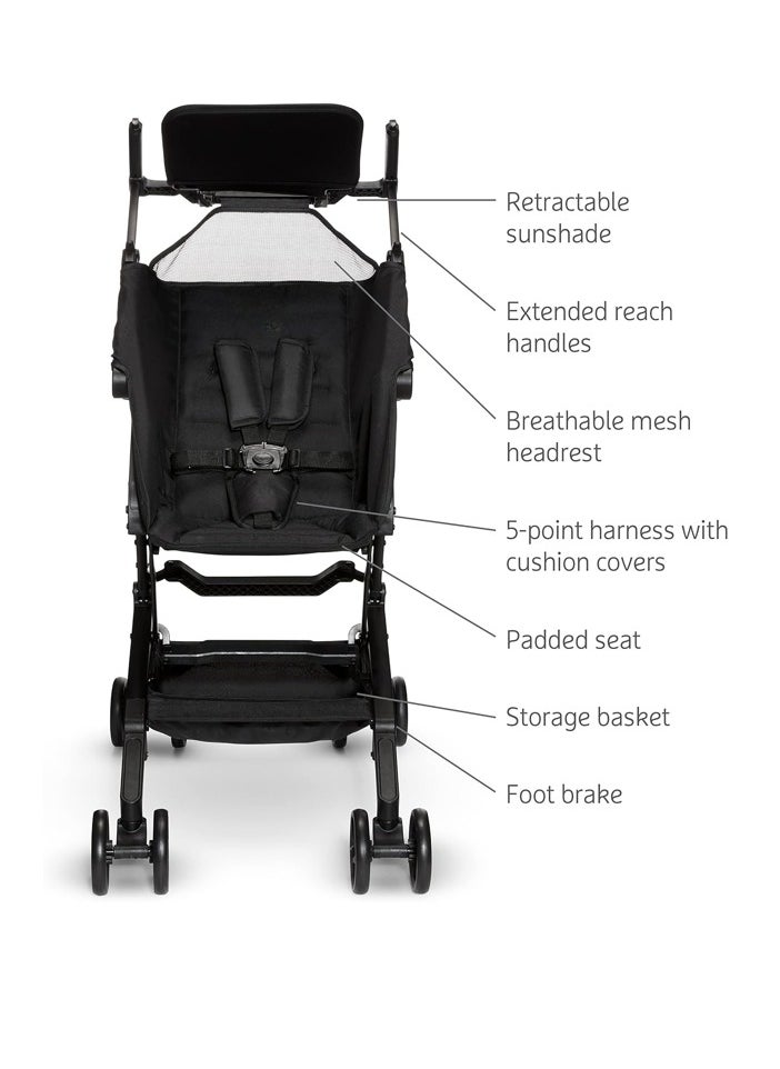 Ultra Compact Lightweight Travel Stroller for Kids | Airplane-Friendly Foldable Stroller with 5-Point Harness, Sun Shade & Carrying Case – Lightweight Travel Stroller, Weighs Only 12 lbs (5.4 kg) Stroller Capacity 25Kg