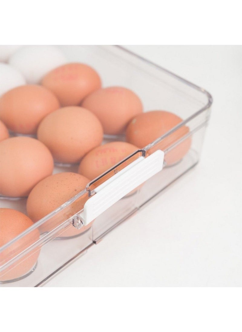 Stackable Egg Holder with Lid 32.7 x 22.2 x 6.5 cm