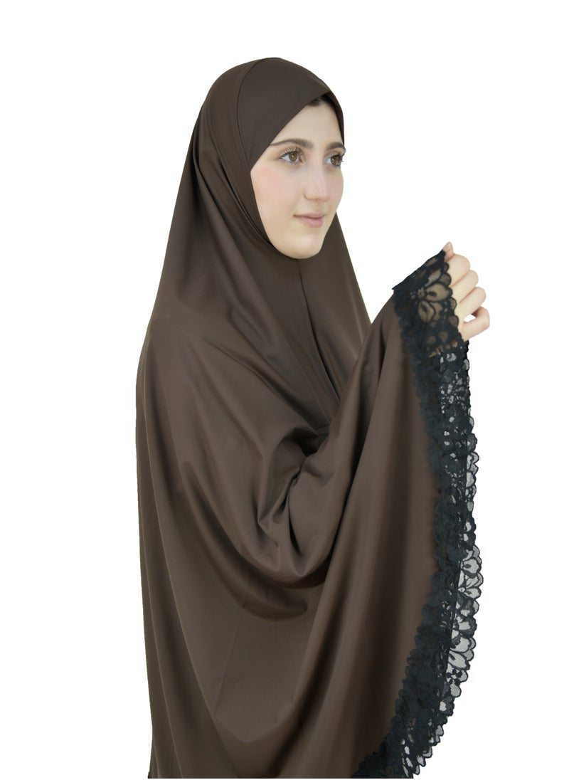 Two Piece Islamic prayer dress women with Lace - Prayer Clothes for Women - Prayer Abaya For women - Jilbab 2 piece, Umrah essentials for women - Prayer set