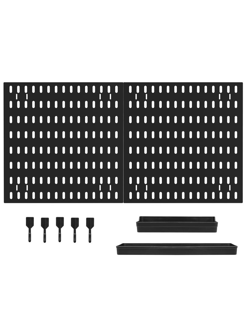 Wall Mount Display Pegboard Pegboard Combination for Living Room 2pcs Pegboard Pegboard Combination Kit Pegboard Hanging for Wall Organizer Black 2 Pieces