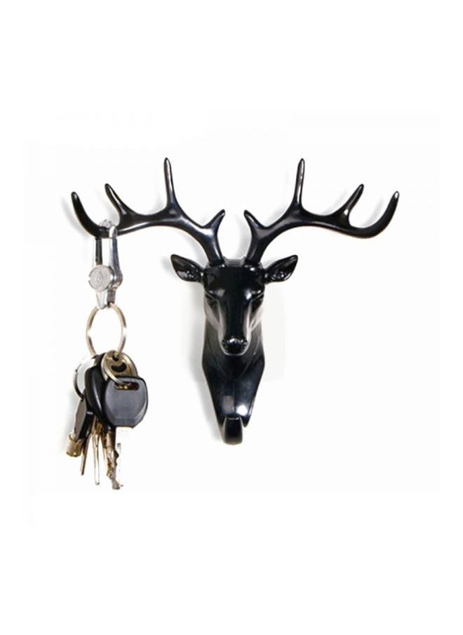 Multipurpose Deer Antlers Wall Hook Black 17x18.5cm