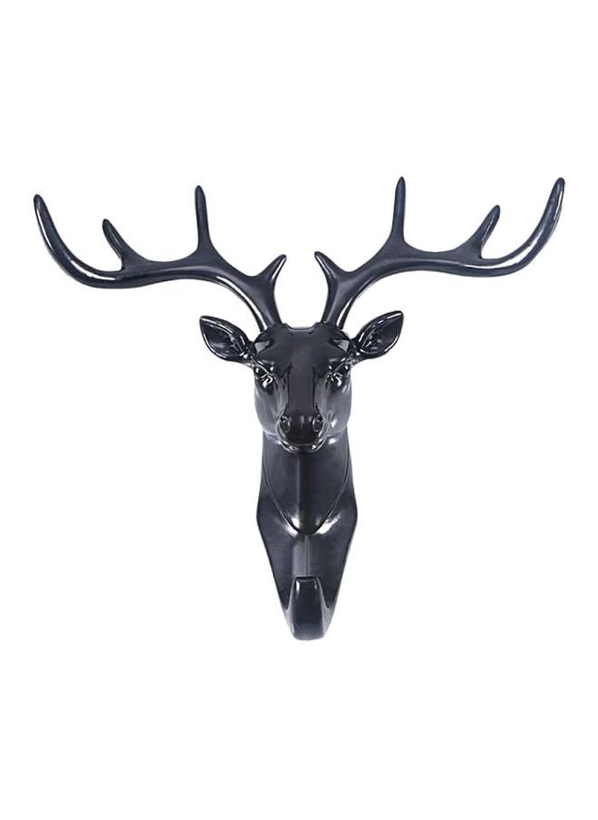 Multipurpose Deer Antlers Wall Hook Black 17x18.5cm