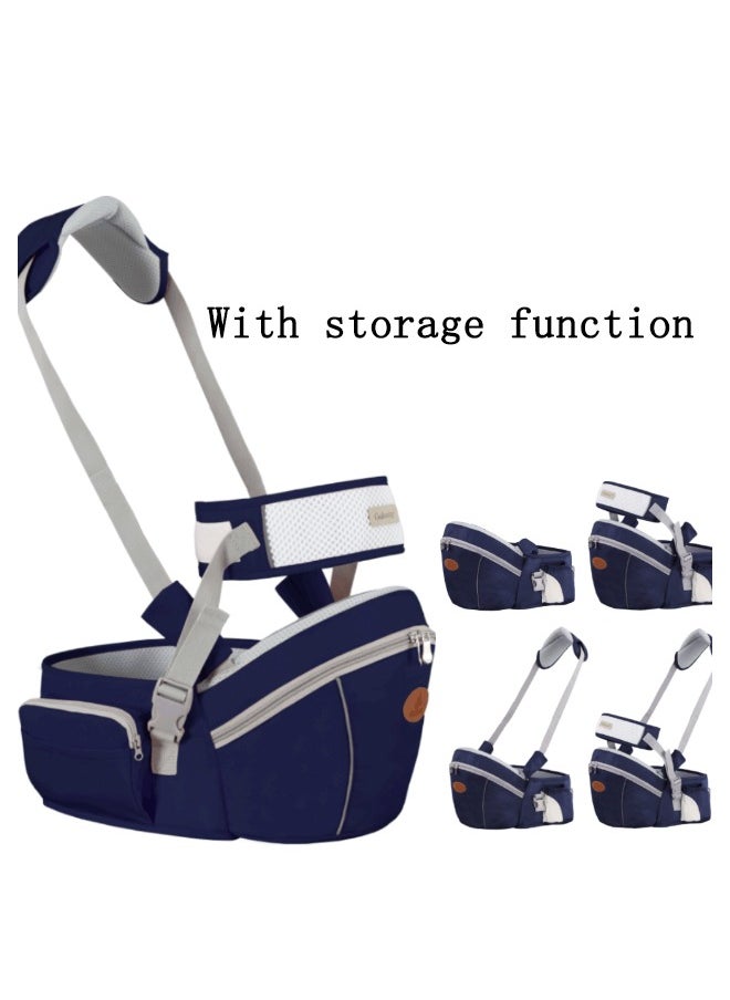 Baby Hip Seat Carrier With Storage Bag, Baby Waist Stool for Newborn to Toddler, Infant Ergonomic Waist Stool with Adjustable Strap Buckle Pocket Soft Inner Huge Storage Soft Base