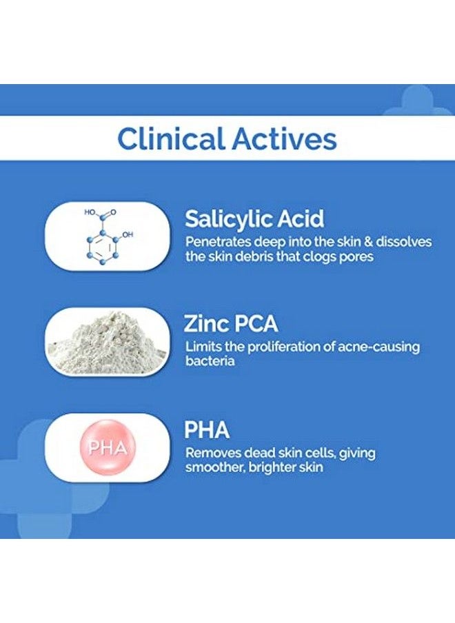 1% Salicylic Acid Foaming Daily Face Wash With Salicylic Acid Zinc Pca & Pha For Active Acne & Clogged Pores 100 Ml Reduces Acne ; Unclogs Pores