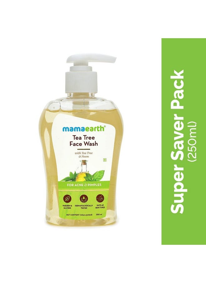 Tea Tree Face Wash With Neem For Acne & Pimples - 250Ml