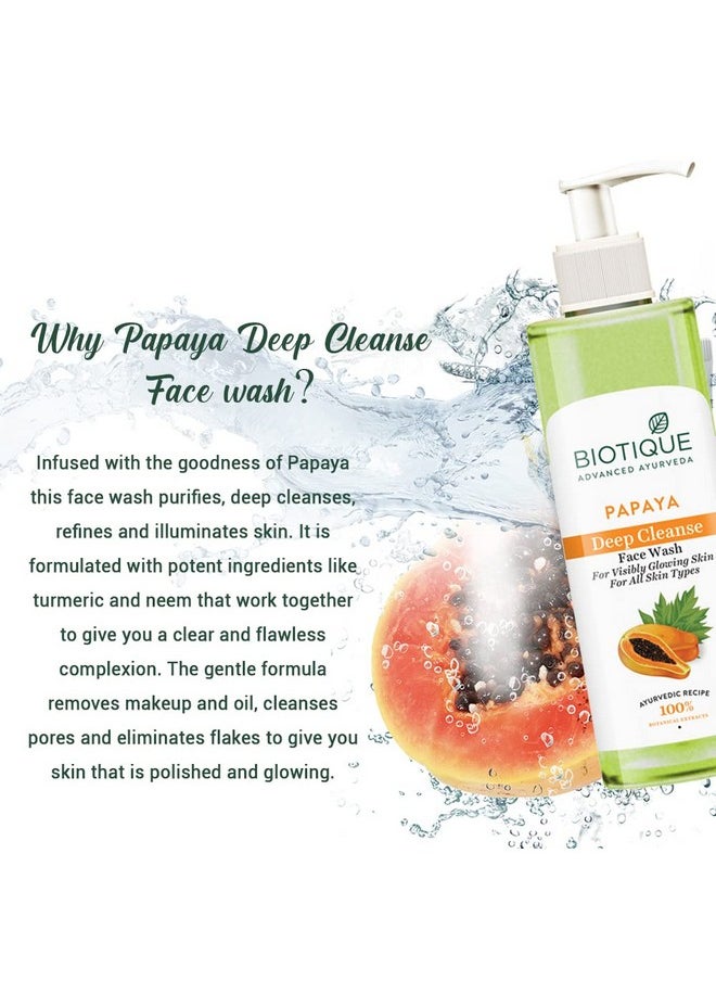 Papaya Deep Cleanse Face Wash | Gentle Exfoliation | Visibly Glowing Skin | 100% Botanical Extracts| Suitable For All Skin Types | 200Ml