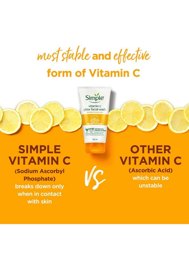 Vitamin C Glow Face Wash For Sensitive, Dry & Oily Skin | 100% Soap-Free Gentle Cleanser For Women & Men