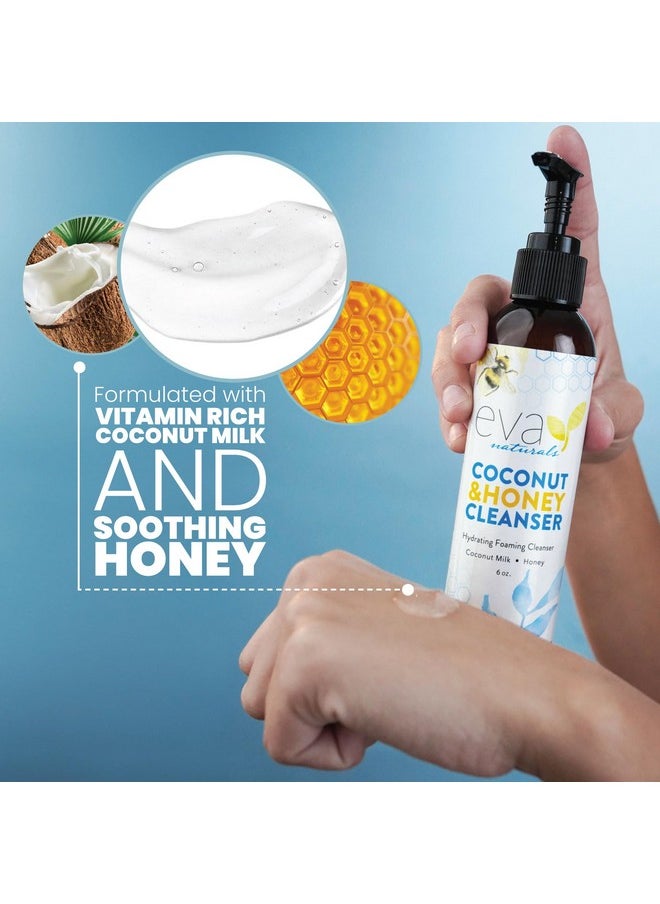 Coconut & Honey Cleanser Hydrating Foaming Cleanser - Moisturizing, Non-Stripping Daily Acne Face Wash For All Skin Types - 6 Fl Oz