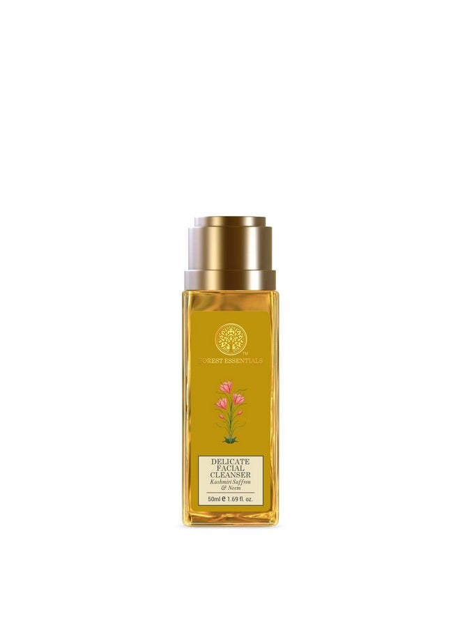 Delicate Facial Cleanser With Saffron & Neem | Ayurvedic Purifying Face Wash | For Combination To Oily Skin | Sulphate Free | Paraben Free