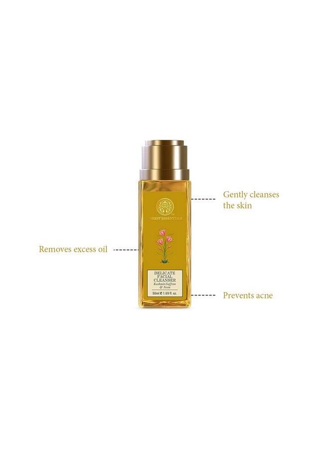 Delicate Facial Cleanser With Saffron & Neem | Ayurvedic Purifying Face Wash | For Combination To Oily Skin | Sulphate Free | Paraben Free