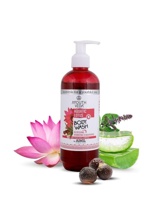 Aquatic Lotus Body Wash With Rich Blend Of Aloevera, Lotus & Holy Basil |Refreshes, Deep Cleanses & Hydrates The Body | Gentle Body Wash For Daily Use (Pack Of 1-300Ml)