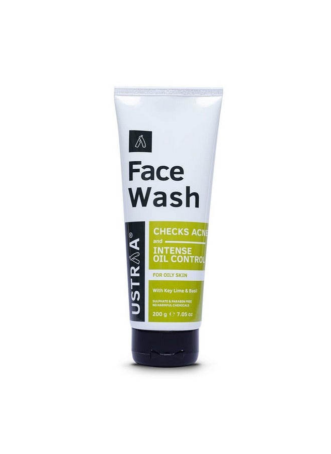 Face Wash - Oily Skin - 200G - Specially Formulated For Oily Skin | With Key Lime & Basil Extract | Remove Excess Oil & Dirt | Sulphate And Paraben Free