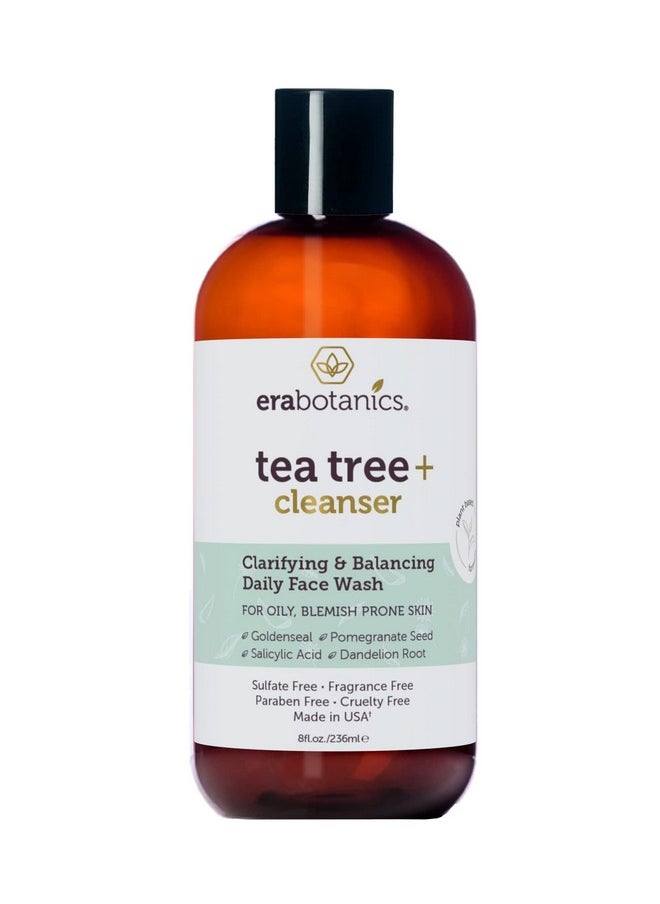 Purifying Tea Tree Oil Face Wash - Balancing Cleanser For Oily, Blemish-Prone Skin With Salicylic Acid - Sulfate-Free, Fragrance Free, Made In Usa