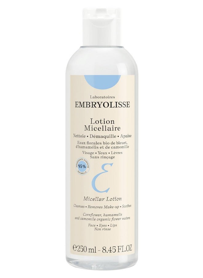 Gentle Micellar Lotion For Face And Eyes. Natural Floral Water Makeup Remover & Cleansing Care With Chamomile, Cornflower & Witch Hazel, 8.45 Fl Oz