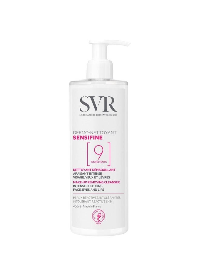 Sensifine Soothing Cleanser & Makeup Remover For Face, Eyes And Lips - Gentle Melting Gel Cream That Leaves The Skin Clean, Soft & Comfortable. Specifically Designed For Sensitive Skin, 13.5 Fl.Oz