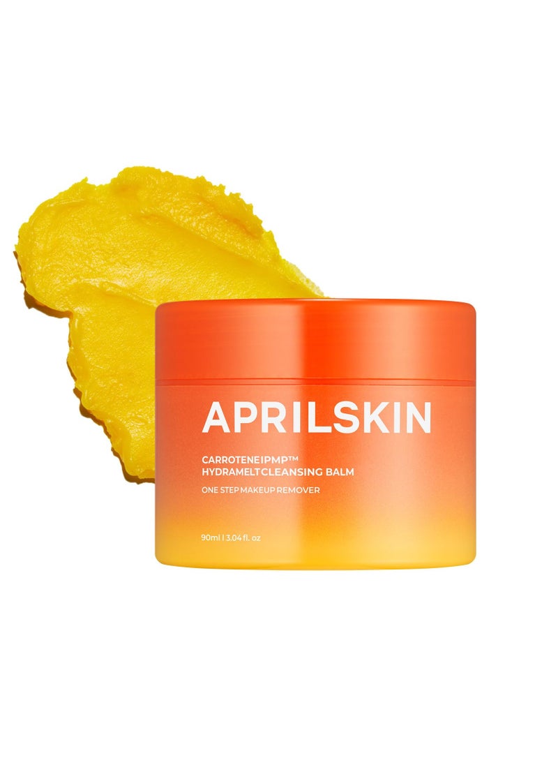 APRILSKIN Carrotene IPMP Hydromelt Cleansing Balm, 3.04 fl.oz, Noncomedogenic, Grapefruit Peel Oil, O-Cymen-5-Ol helps reduce blackheads & breakouts, for sensitive & oily skin, Korean Skincare